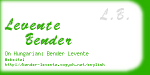 levente bender business card